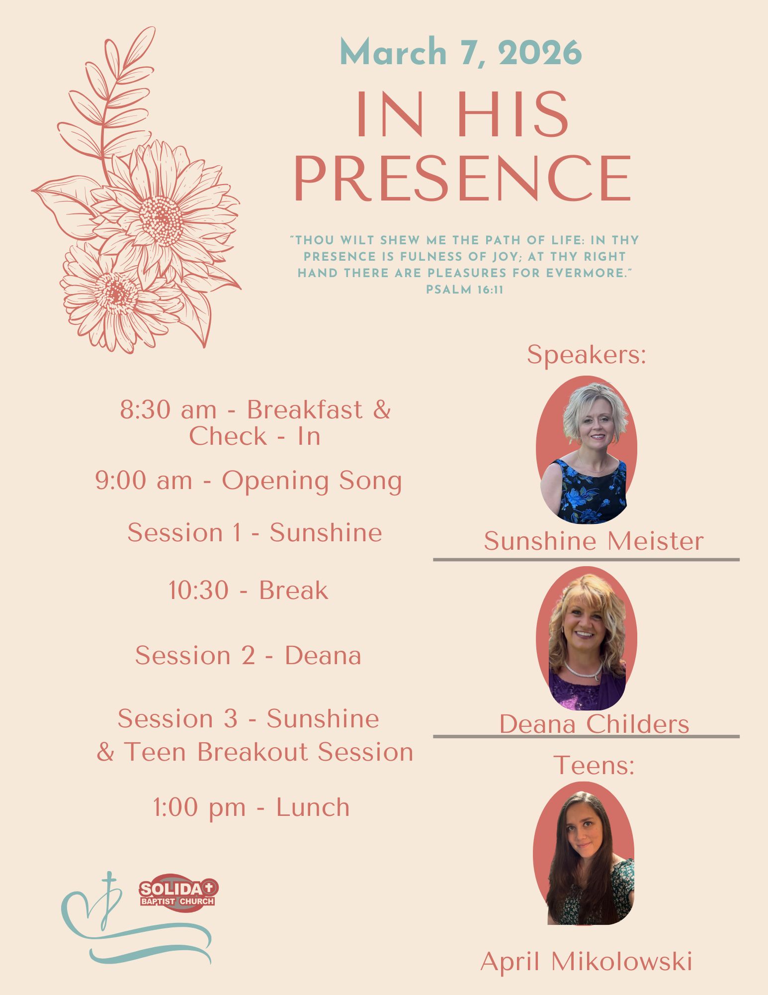 In His Presence Promo Schedule